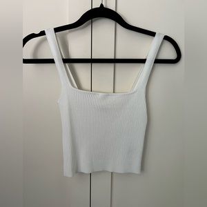 Garage Knit White Tank Top, Size S